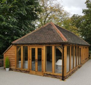 Newly constructed Oak frame summer house