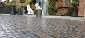 Driveway laid in Marshalls drivesys cobble setts.